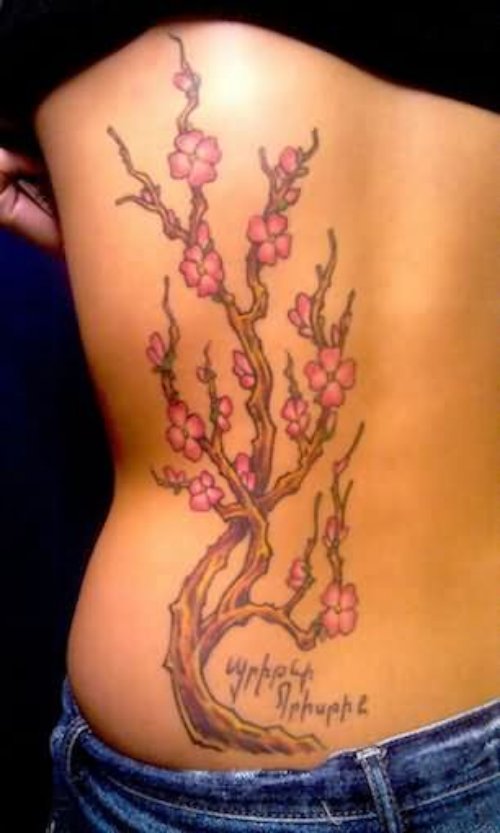 Cherry Blosoom Tattoo On Back